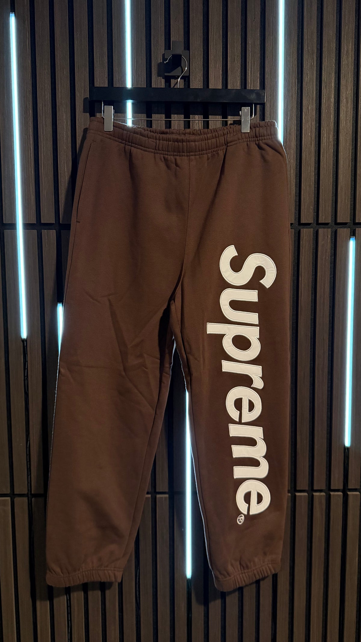 Supreme Satin Appliqué Sweatpant Brown