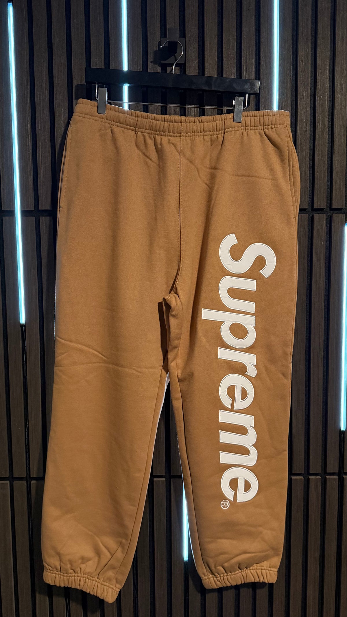 Supreme Satin Appliqué Sweatpant Tan