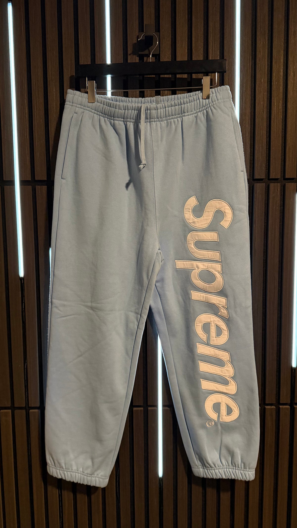 Supreme Satin Appliqué Sweatpant Light Blue