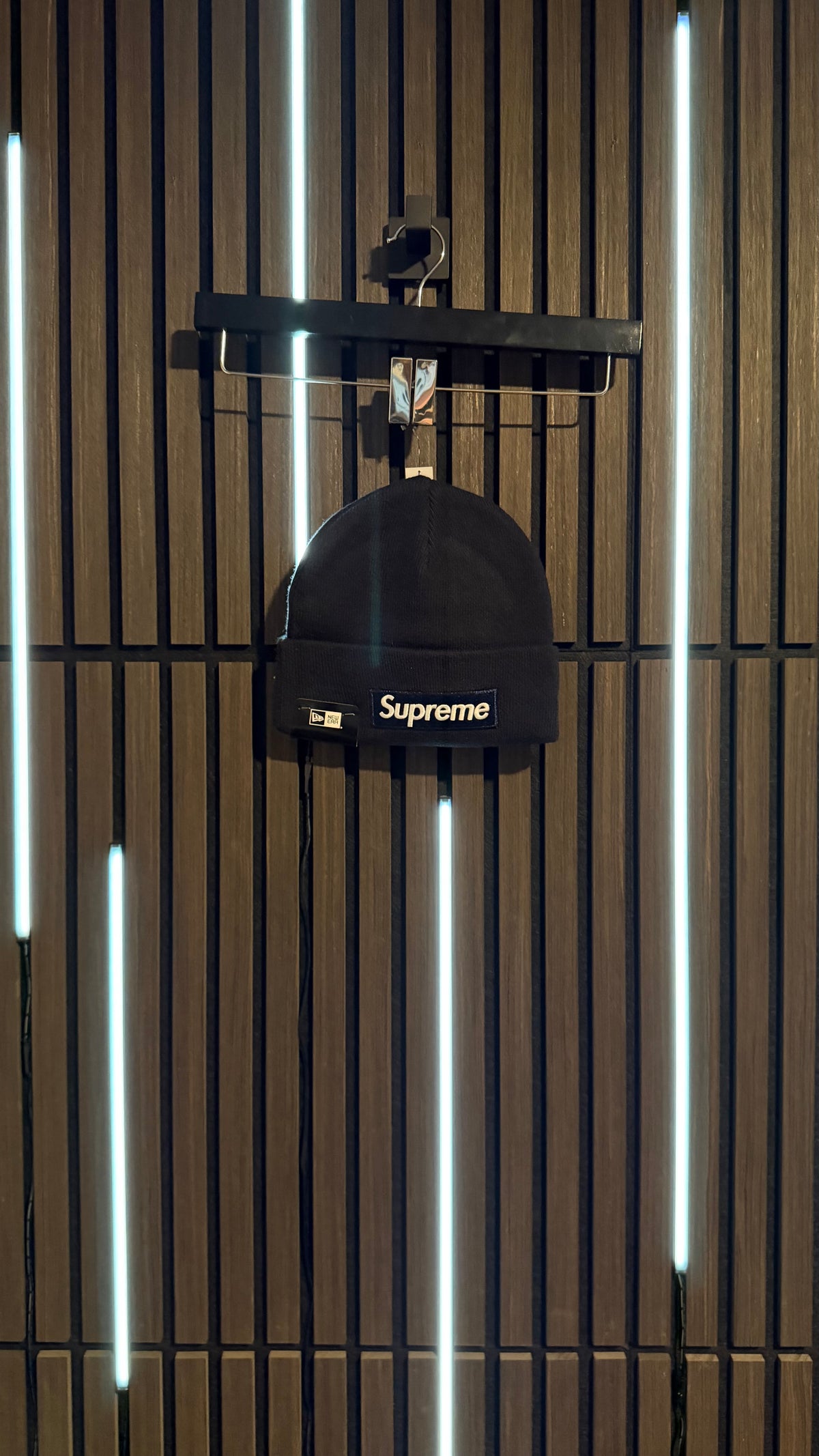 Supreme x New Era Box Logo Beanie Black/Navy