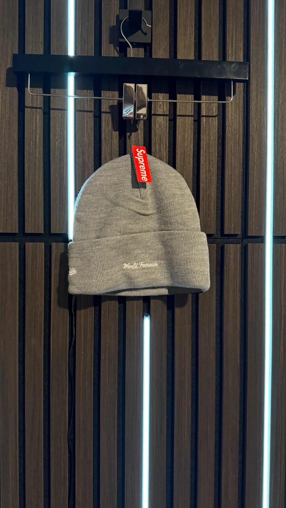 Supreme x New Era Box Logo Beanie Heather Grey