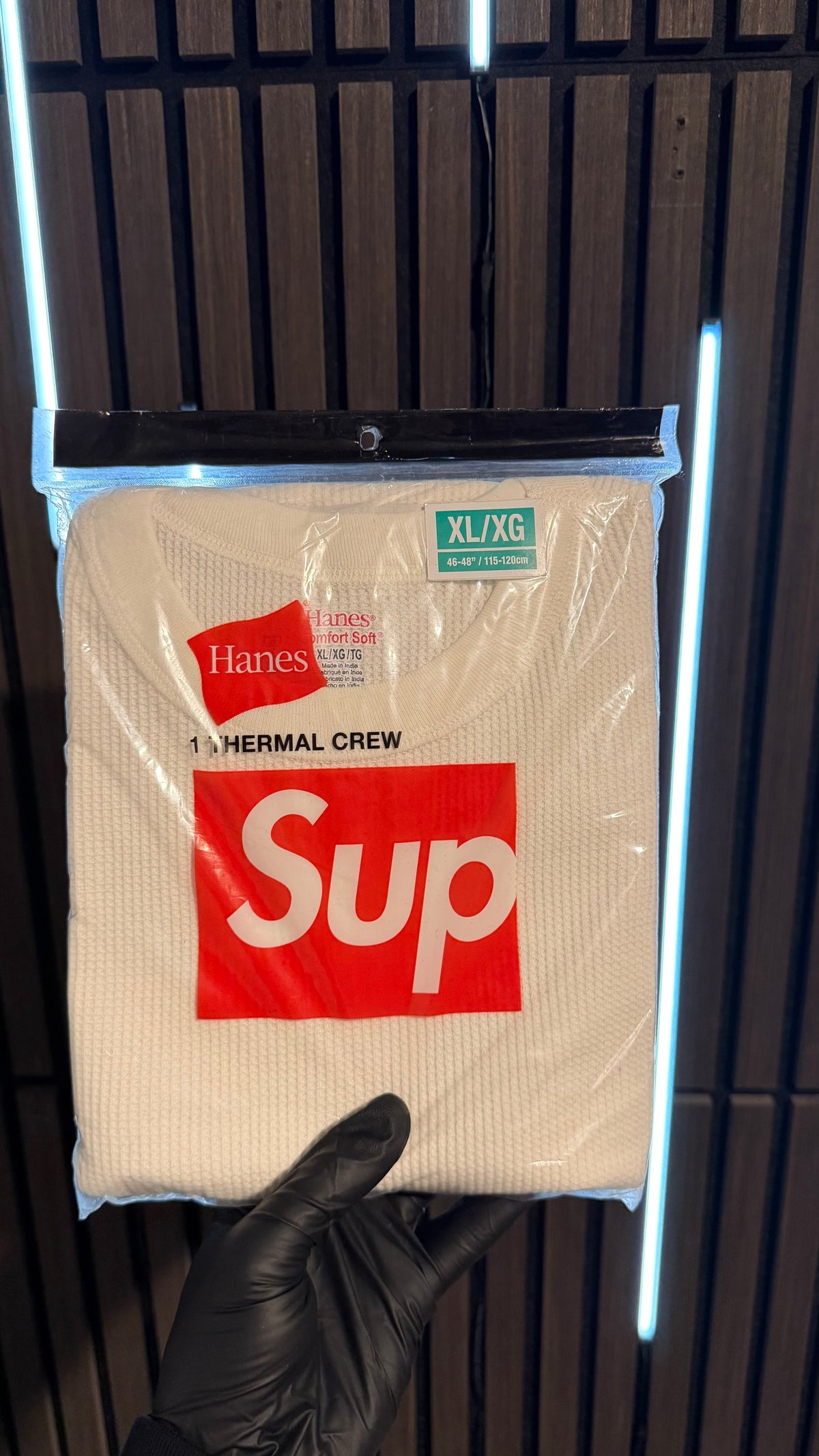 Supreme x Hanes Thermal Crew (1 Pack) White