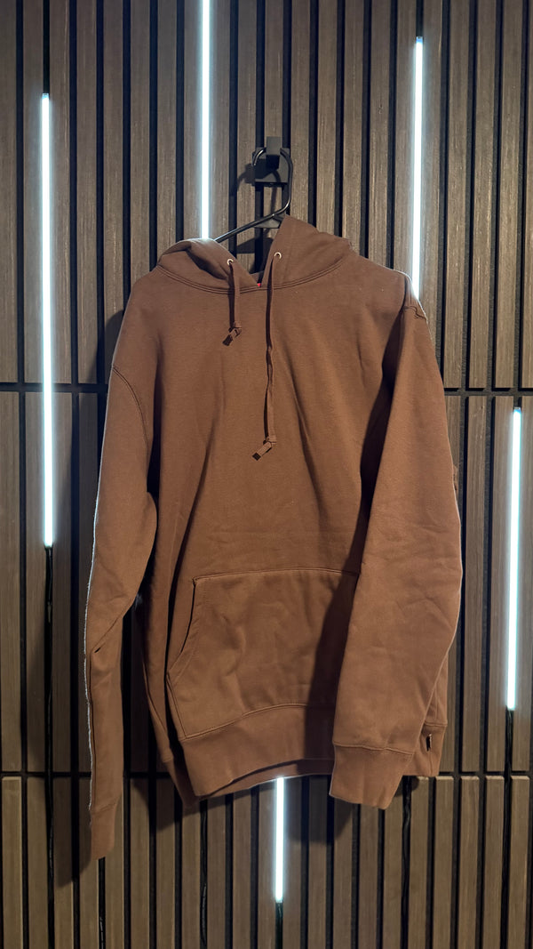 Supreme Satin Appliqué Hooded Sweatshirt Brown