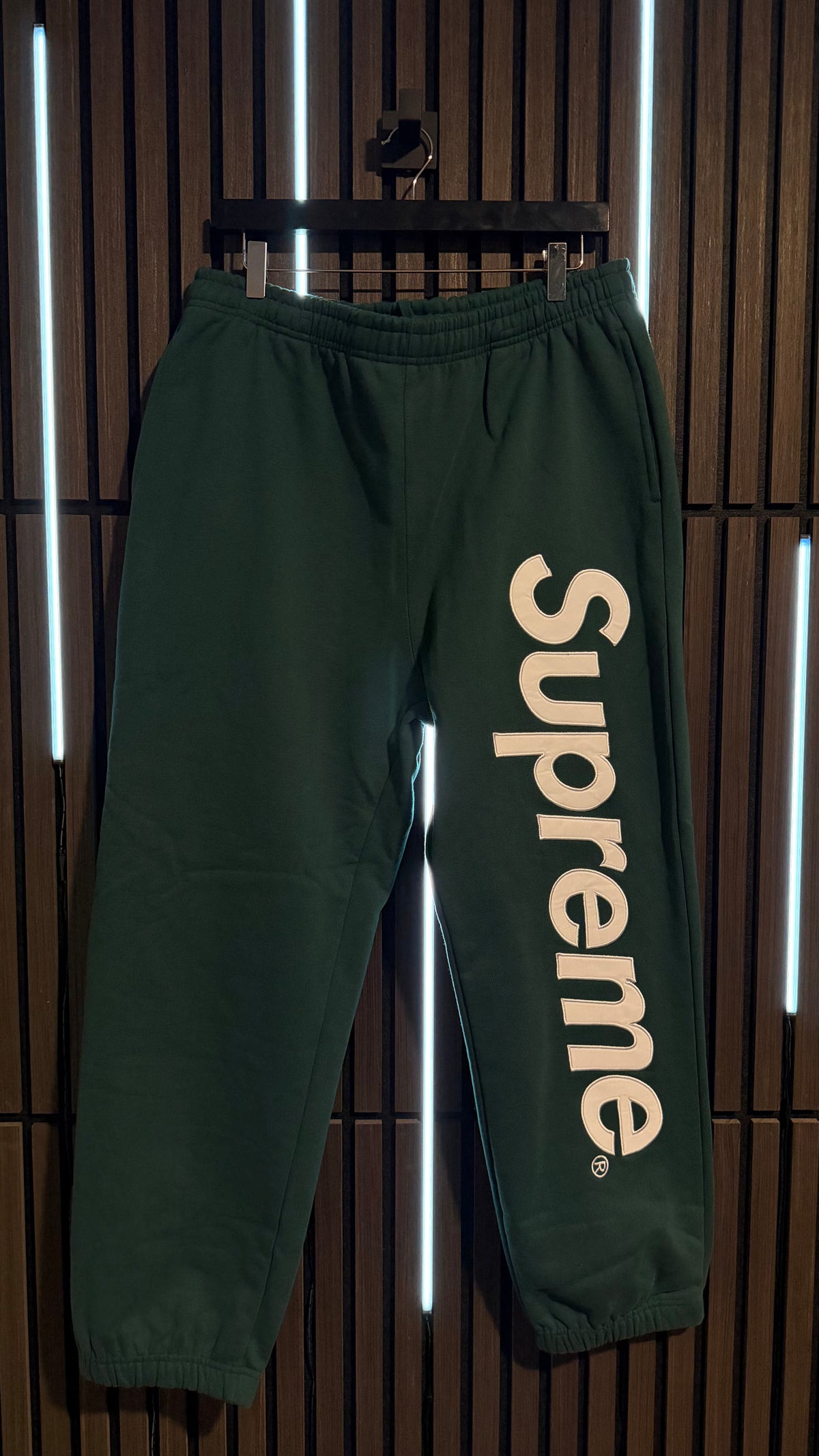 Supreme Satin Appliqué Sweatpant Dark Green