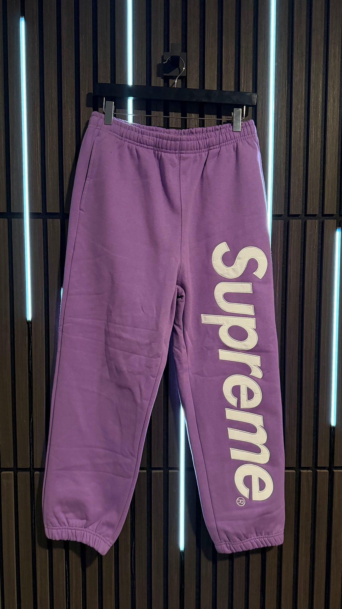 Supreme Satin Appliqué Sweatpant Purple