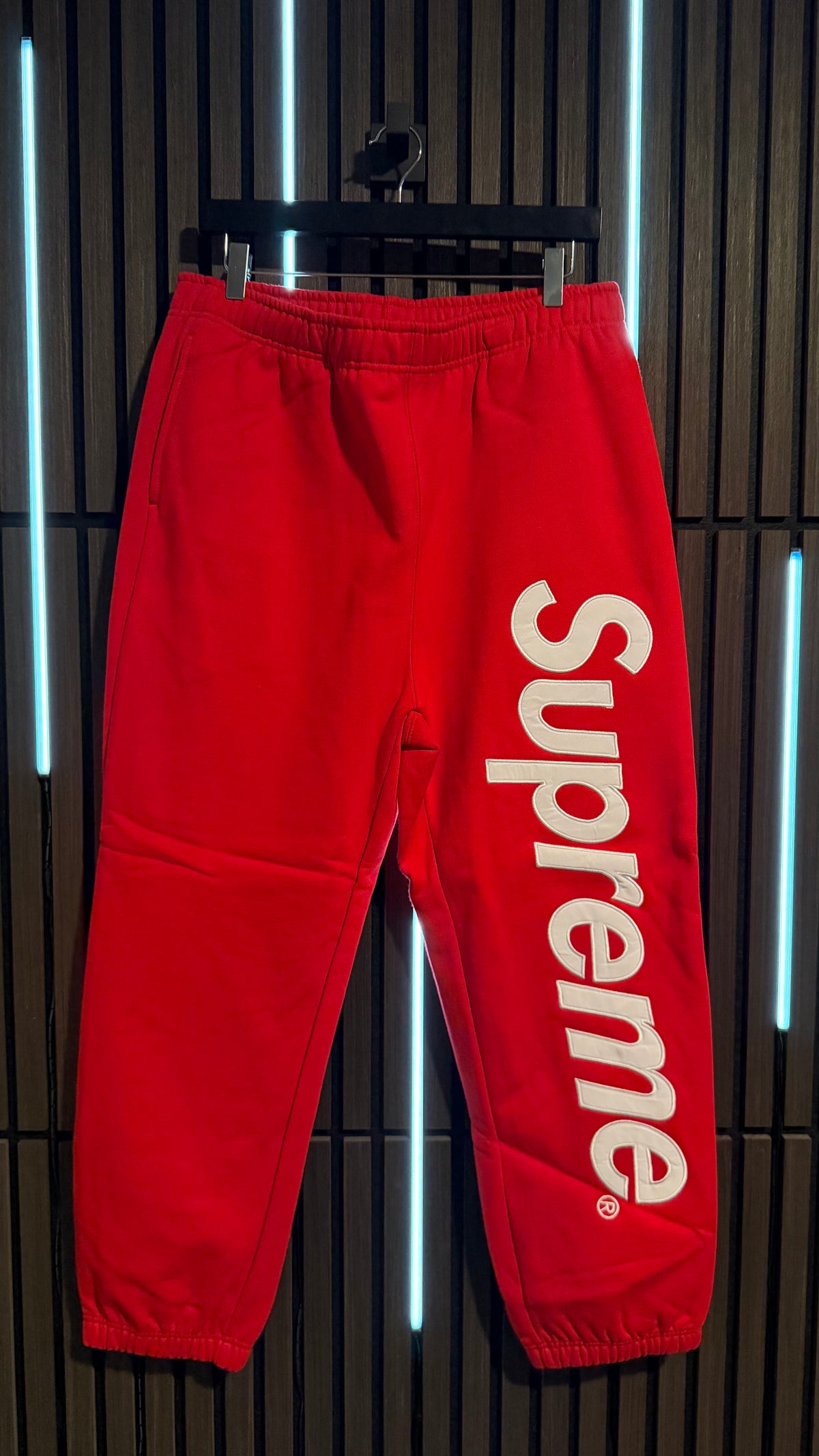 Supreme Satin Appliqué Sweatpant Red
