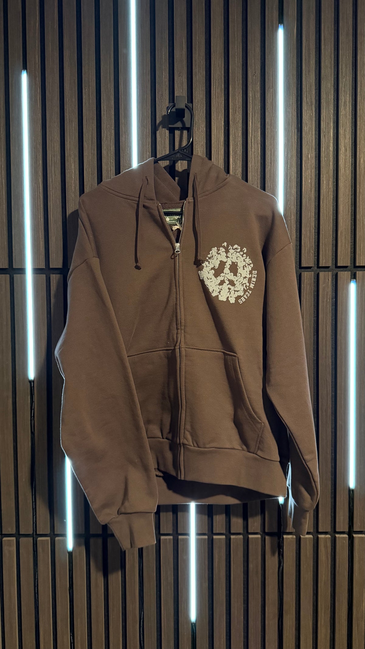 Denim Tears Peace Wreath Zip Hoodie Brown