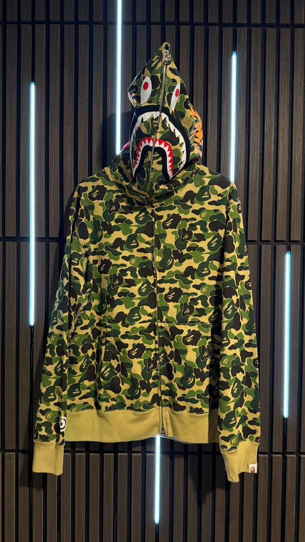 BAPE 1st Camo Shark Full Zip Hoodie Green