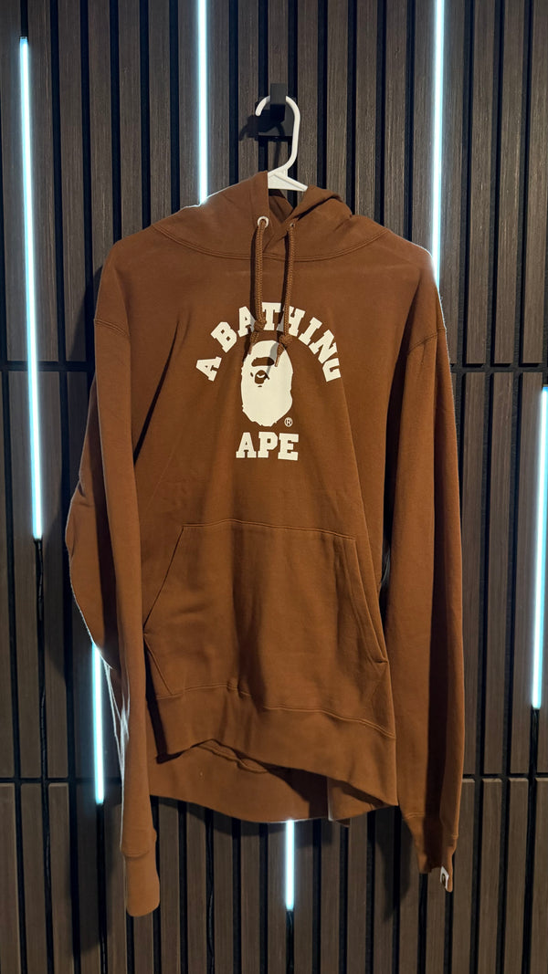 BAPE College Pullover Hoodie Brown