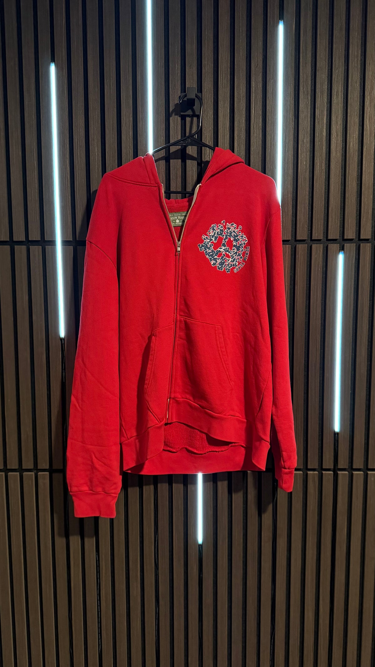 Denim Tears Peace Wreath Zip Hoodie Red