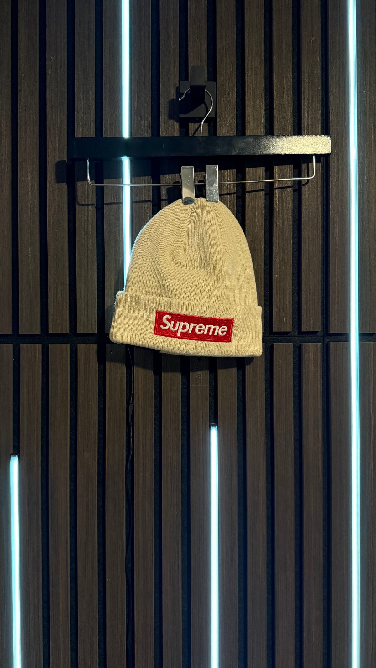 Supreme x New Era Box Logo Beanie Tan