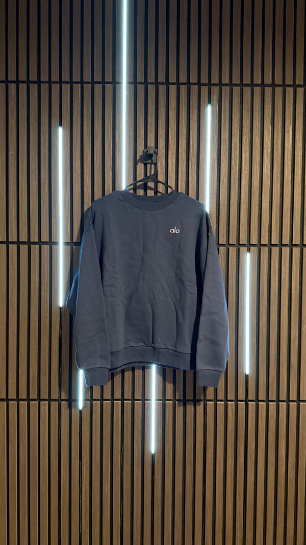 Alo Yoga Accolade Crew Neck Pullover Navy